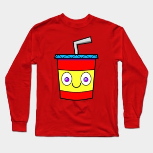 Smiling Drink Cup Long Sleeve T-Shirt